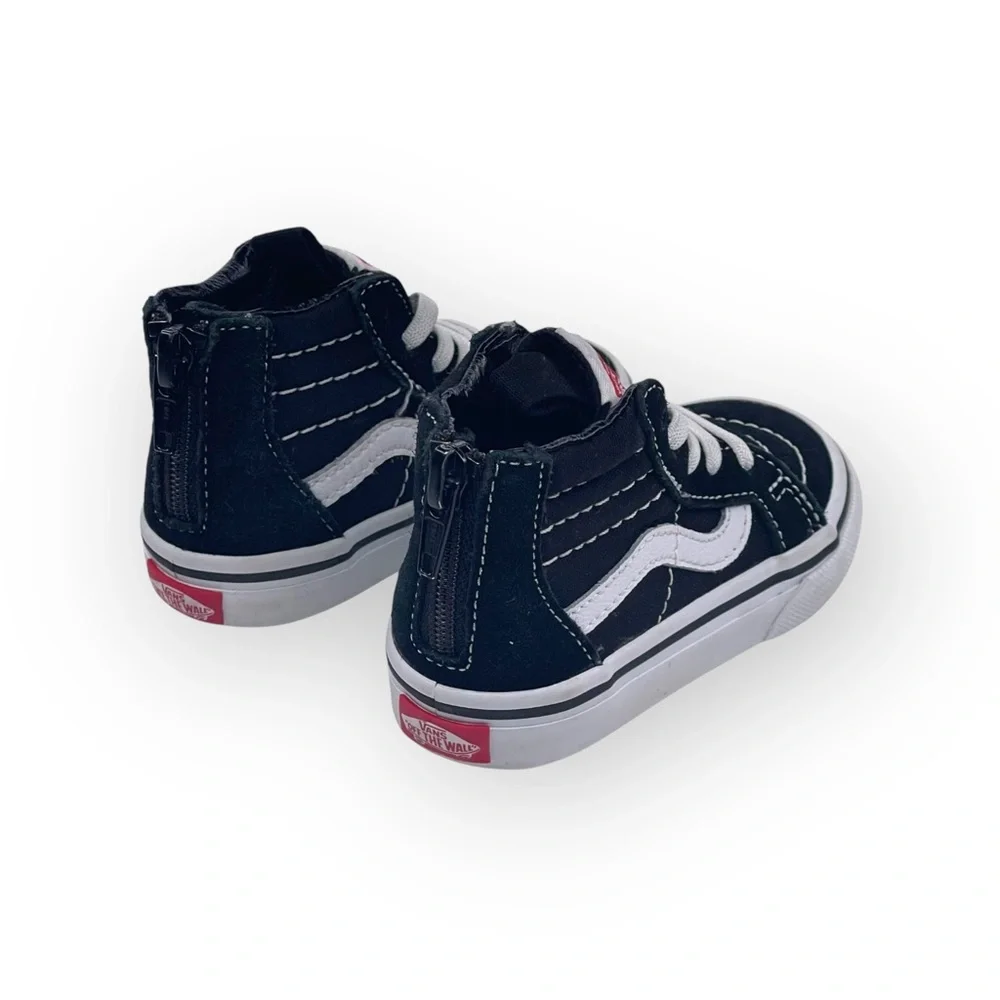 Vans™ ® ✌︎︎ Sk8-Hi Zip Hi Top Sneakers Skate Shoes ✌︎︎ Black Suede ✌︎︎ 5 Toddler